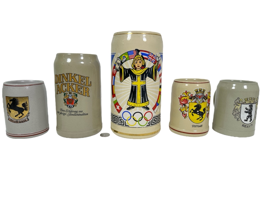 Collection Of Vintage German Beer Drinking Mugs