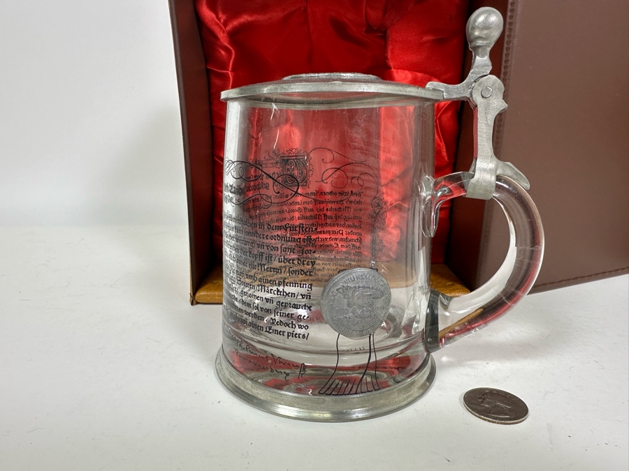 Vintage German Crystal Glass Beer Mug With Box Vintage German Crystal Glass Beer Mug With Box