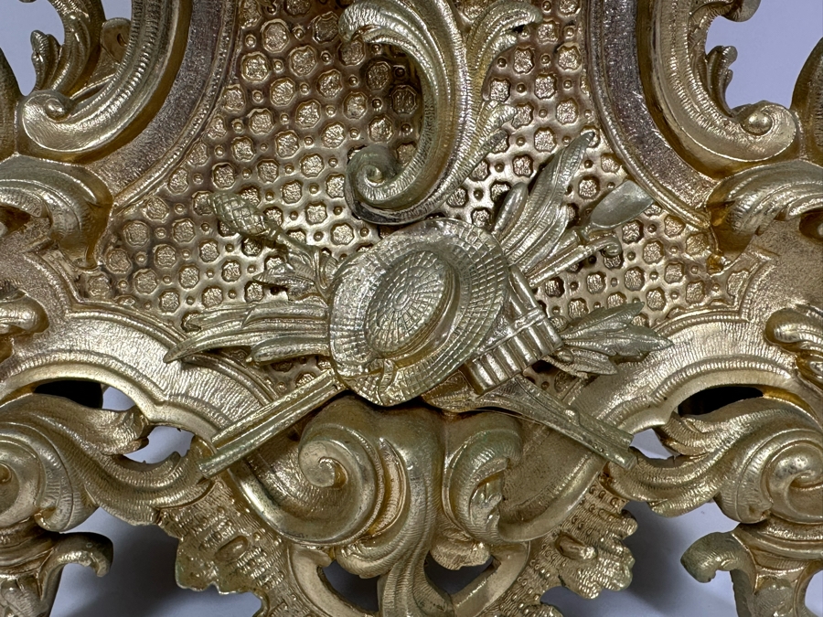 French Gilt Metal Mantel Clock - Seems To Run Fast - Needs Servicing 13.5W X 21.5H [Photo 8]