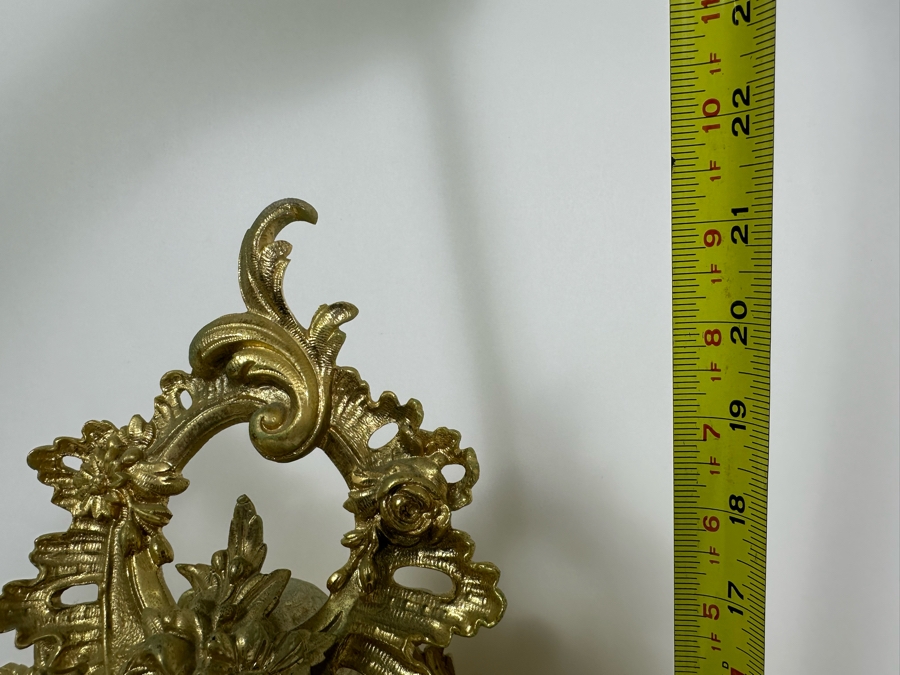 French Gilt Metal Mantel Clock - Seems To Run Fast - Needs Servicing 13.5W X 21.5H [Photo 12]