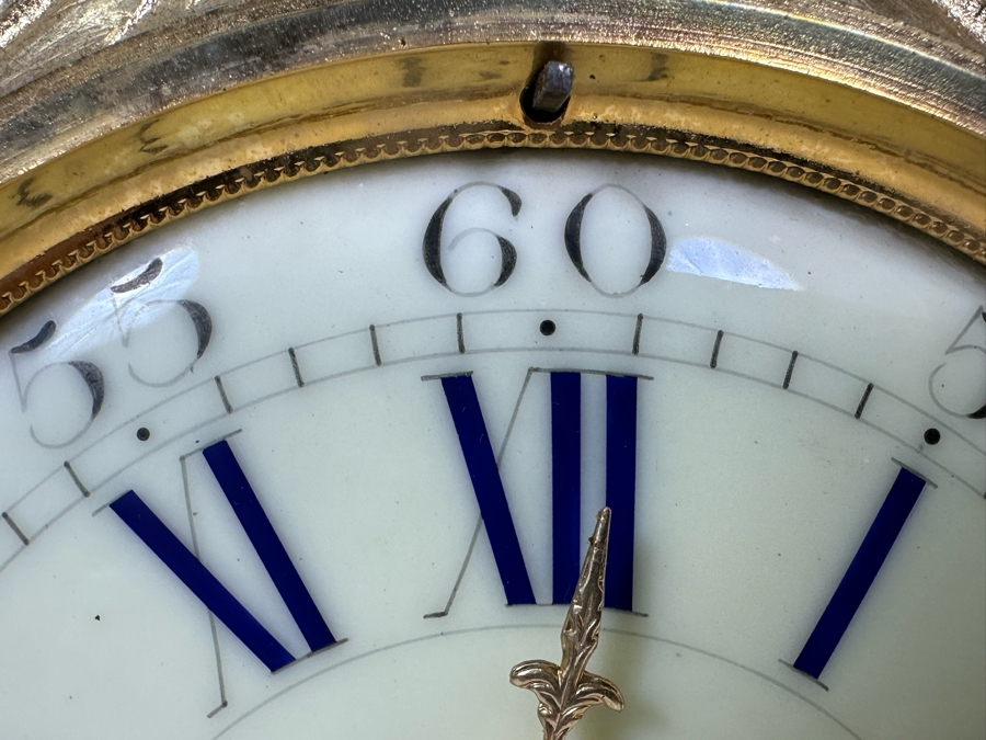 French Gilt Metal Mantel Clock - Seems To Run Fast - Needs Servicing 13.5W X 21.5H [Photo 7]