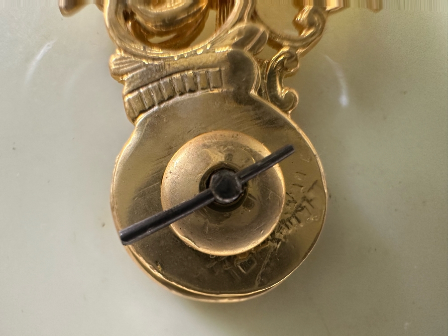 French Gilt Metal Mantel Clock - Seems To Run Fast - Needs Servicing 13.5W X 21.5H [Photo 15]