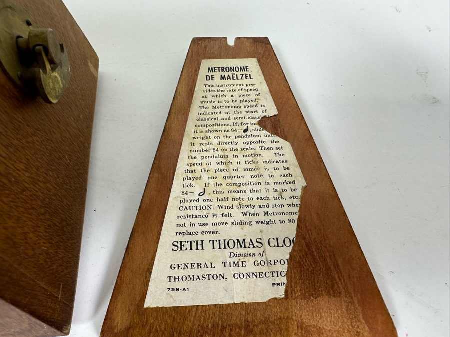 Vintage Seth Thomas Working Wooden Metronome 5010 [Photo 7]