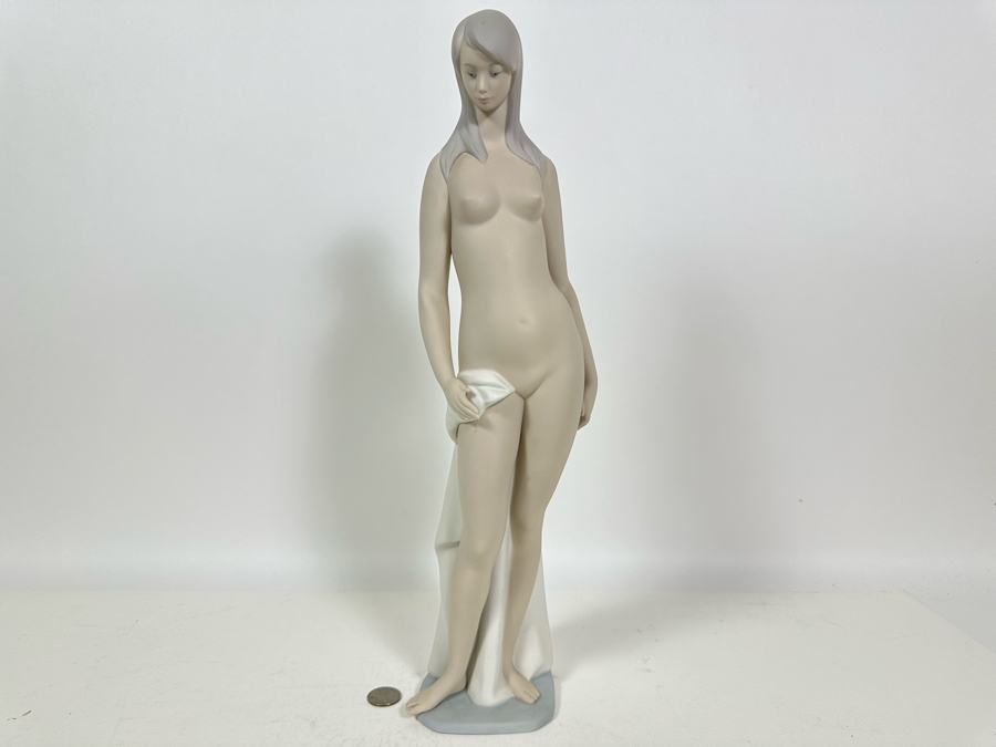 Large Vintage Lladro Bisque Porcelain Figurine 'Nude' Retired 1985 18.5H [Photo 6]