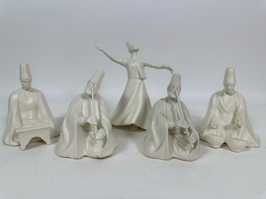 Collection Of Whirling Dervish Sufi Turkish Figurines White Ceramic [Photo 2]