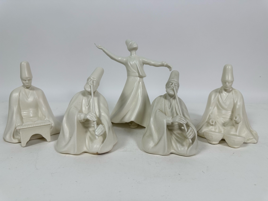 Collection Of Whirling Dervish Sufi Turkish Figurines White Ceramic [Photo 3]