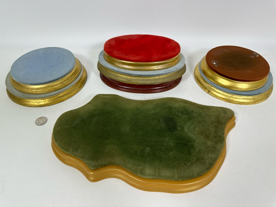 Collection Of Eight Wooden Stands For Lladro Figurines [Photo 4]