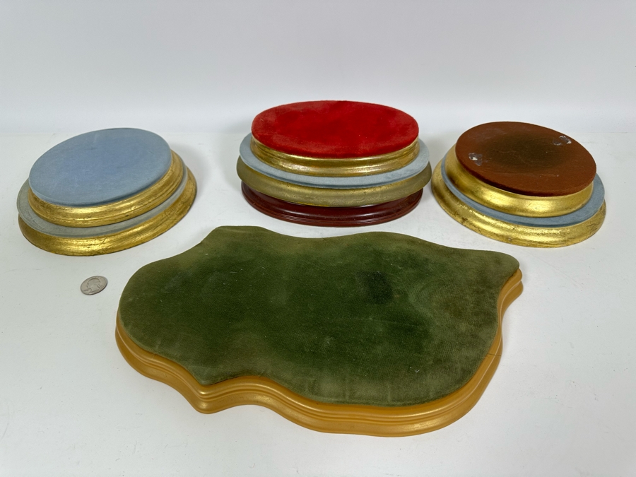 Collection Of Eight Wooden Stands For Lladro Figurines [Photo 2]