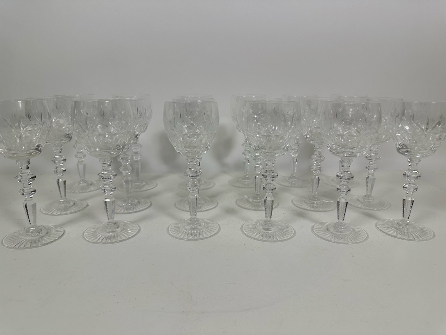 Eighteen Cut Crystal Stemware Glasses  [Photo 4]