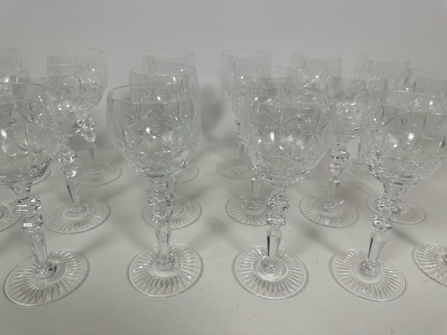 Eighteen Cut Crystal Stemware Glasses  [Photo 2]