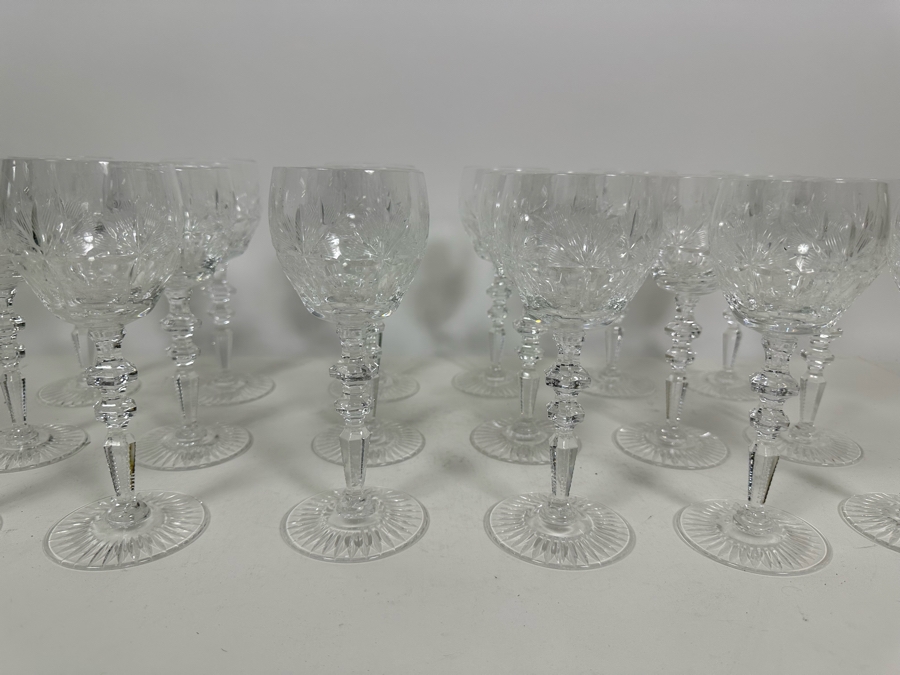 Eighteen Cut Crystal Stemware Glasses  [Photo 3]