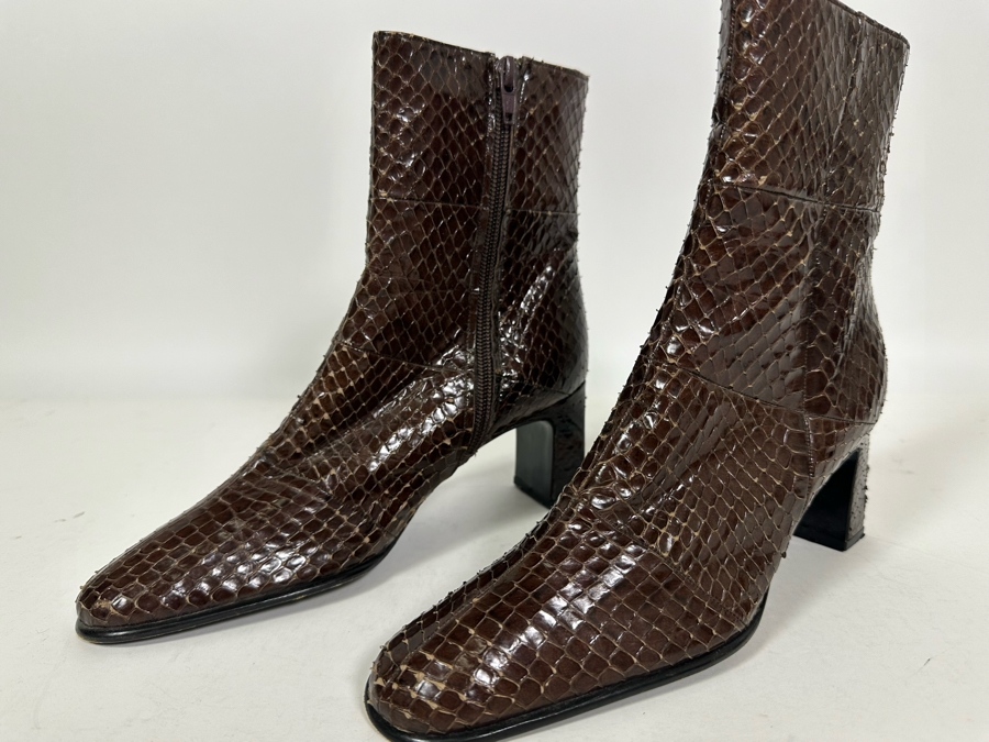 Snakeskin Boots By Luxax Italy Size 35 [Photo 2]