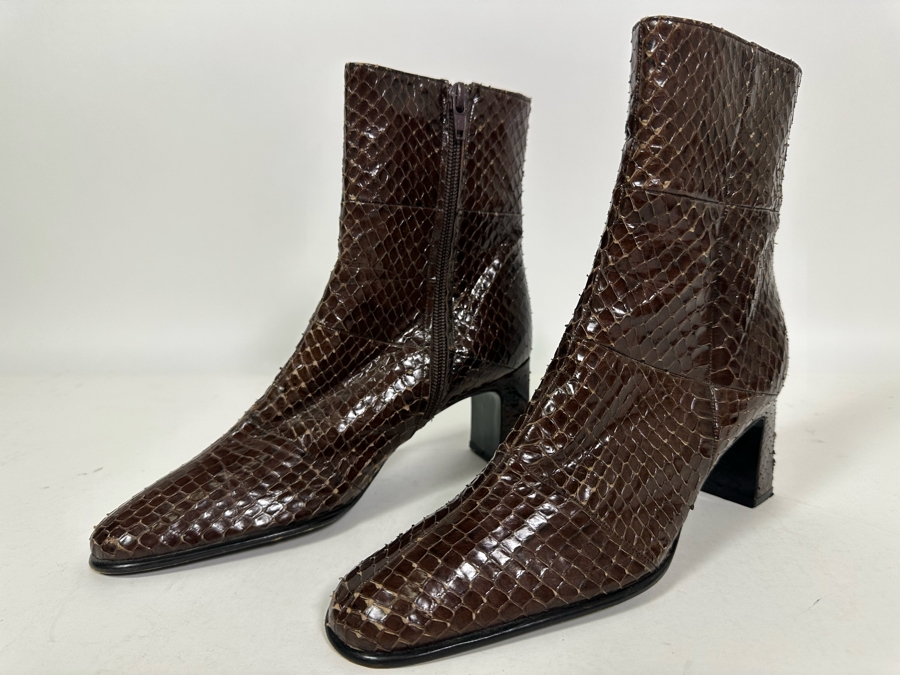 Snakeskin Boots By Luxax Italy Size 35 [Photo 3]