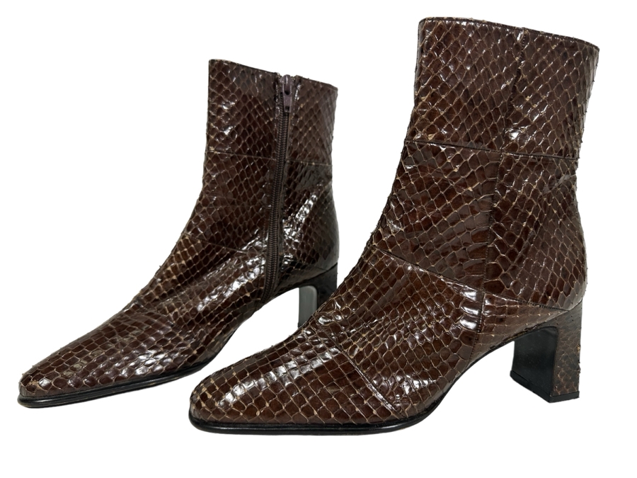 Snakeskin Boots By Luxax Italy Size 35