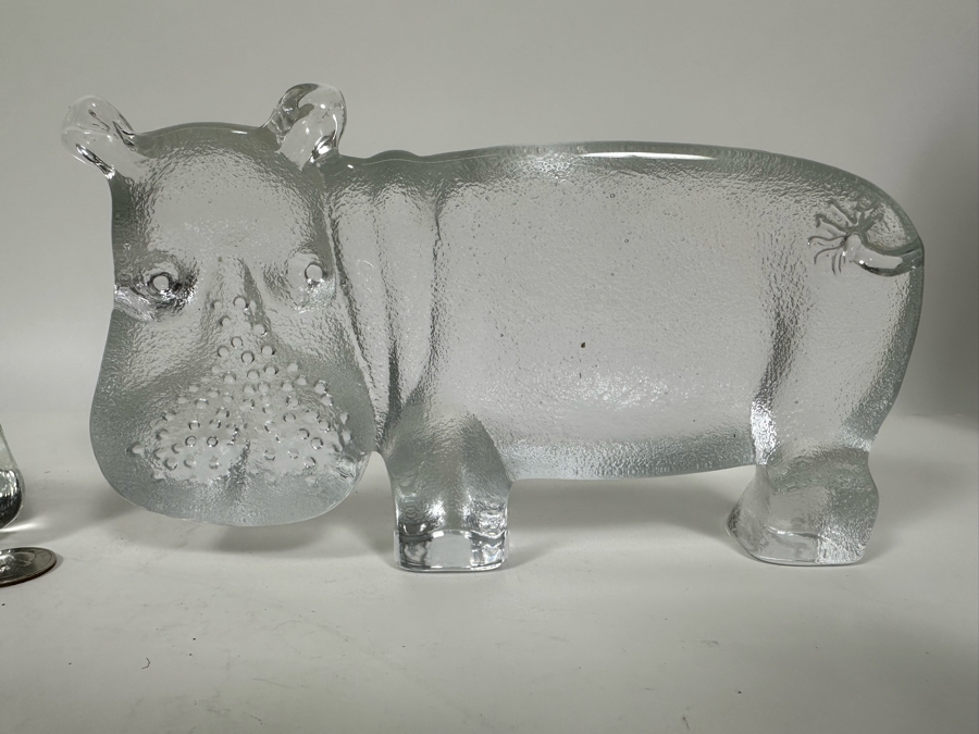 Pair Of Crystal Glass Rhinos [Photo 6]