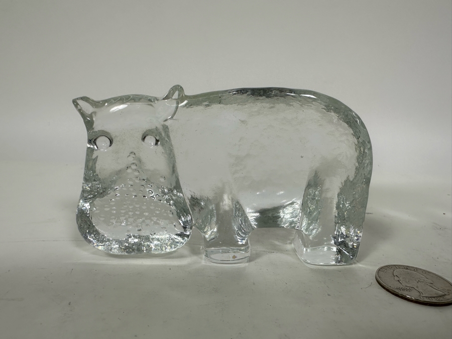 Pair Of Crystal Glass Rhinos [Photo 7]
