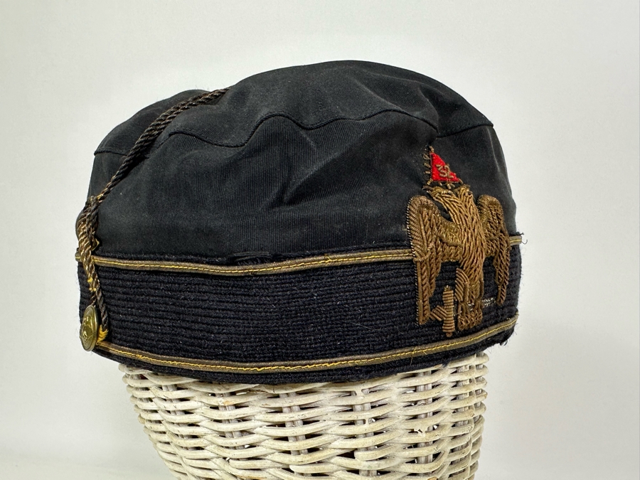 Vintage Masonic 32nd Degree Scottish Rite Cap With Two Headed Eagle Size 6 1/2 [Photo 5]