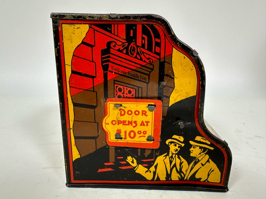 Vintage Benjamin Franklin Mechanical Metal Thrift Bank By Louis Marx & Co Toys 2.5W X 4D X 4H [Photo 5]