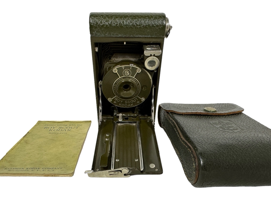 Vintage Boy Scout Kodak Camera With Case And Instructions