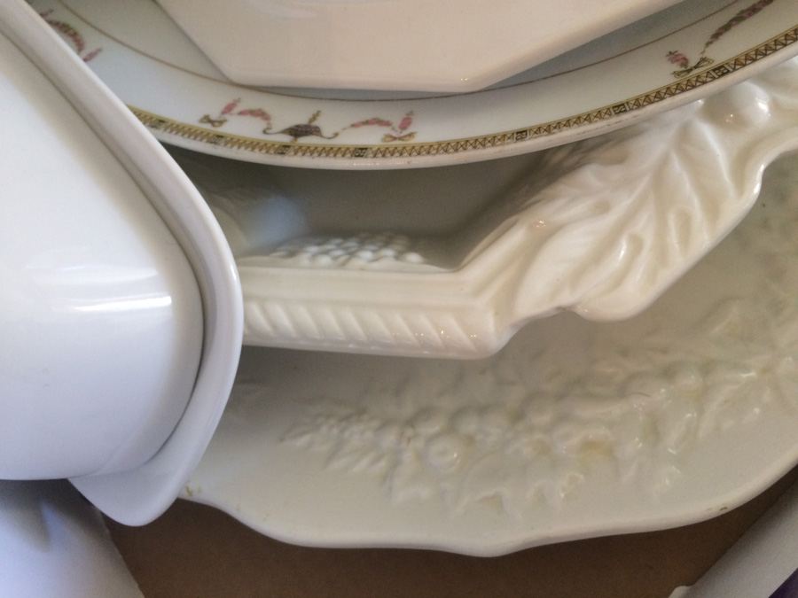 White Tableware Lot including Milk Glass Reticulated Bowl [Photo 5]