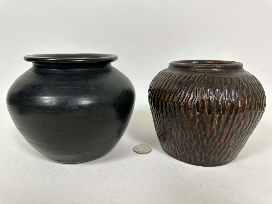 Black & Brown Art Pottery 4.5H & 5H [Photo 3]