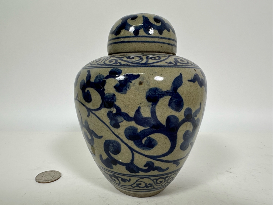 Vintage Chinese Porcelain Lidded Jar 6H [Photo 5]