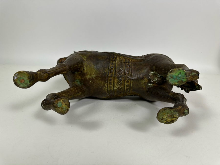 Vintage Indonesian Bali Bronze Metal Horse Scupture (Some Damage To The Tail) 14W X 16H [Photo 14]