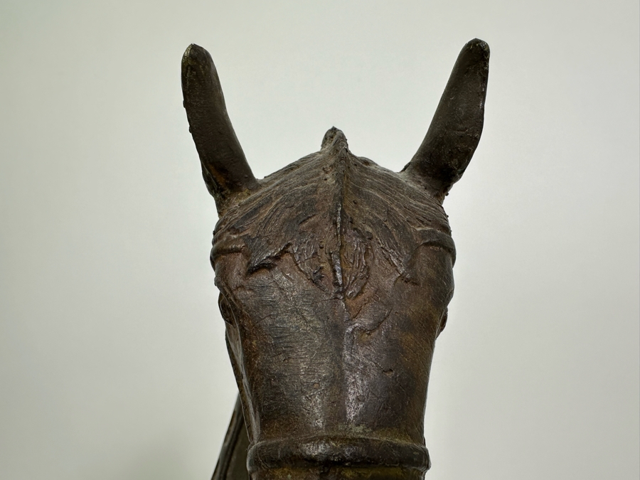 Vintage Indonesian Bali Bronze Metal Horse Scupture (Some Damage To The Tail) 14W X 16H [Photo 11]
