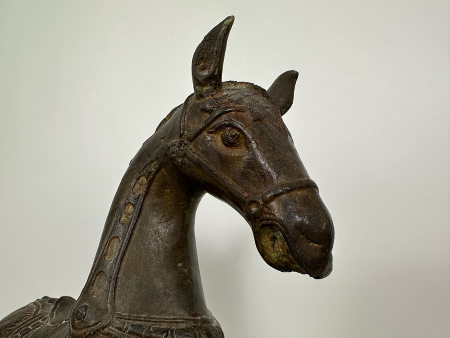 Vintage Indonesian Bali Bronze Metal Horse Scupture (Some Damage To The Tail) 14W X 16H [Photo 10]