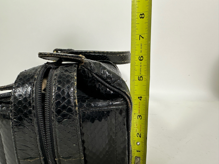 Vintage Black Snakeskin Handbag 14W X 6D X 6H [Photo 12]