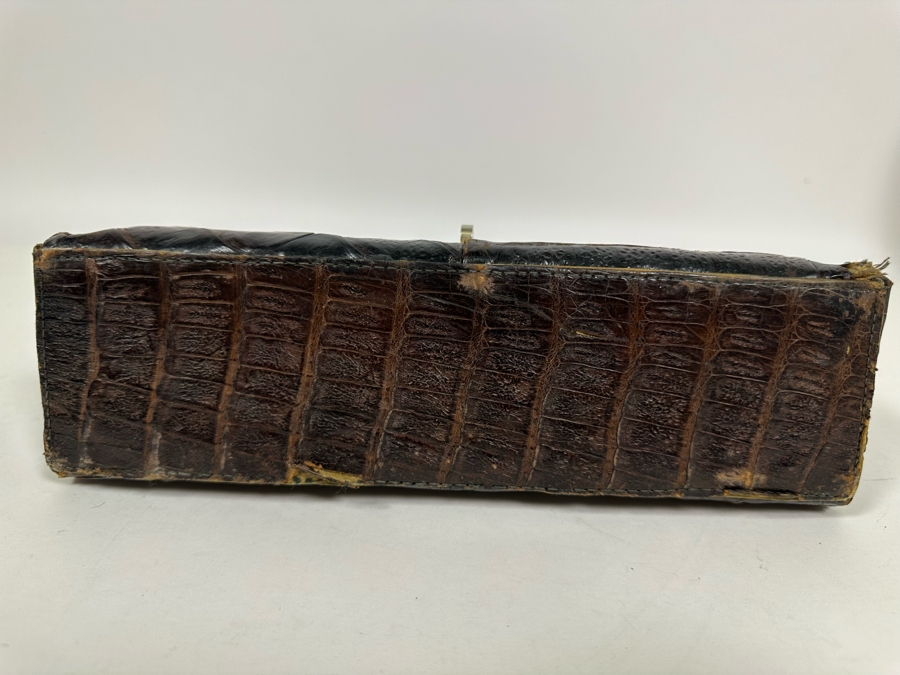Vintage Alligator Skin Handcrafted Handbag 11W X 3D X 9H [Photo 11]