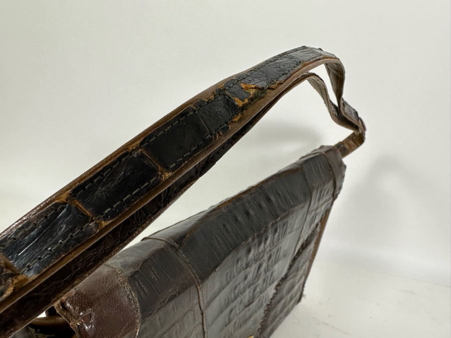 Vintage Alligator Skin Handcrafted Handbag 11W X 3D X 9H [Photo 7]