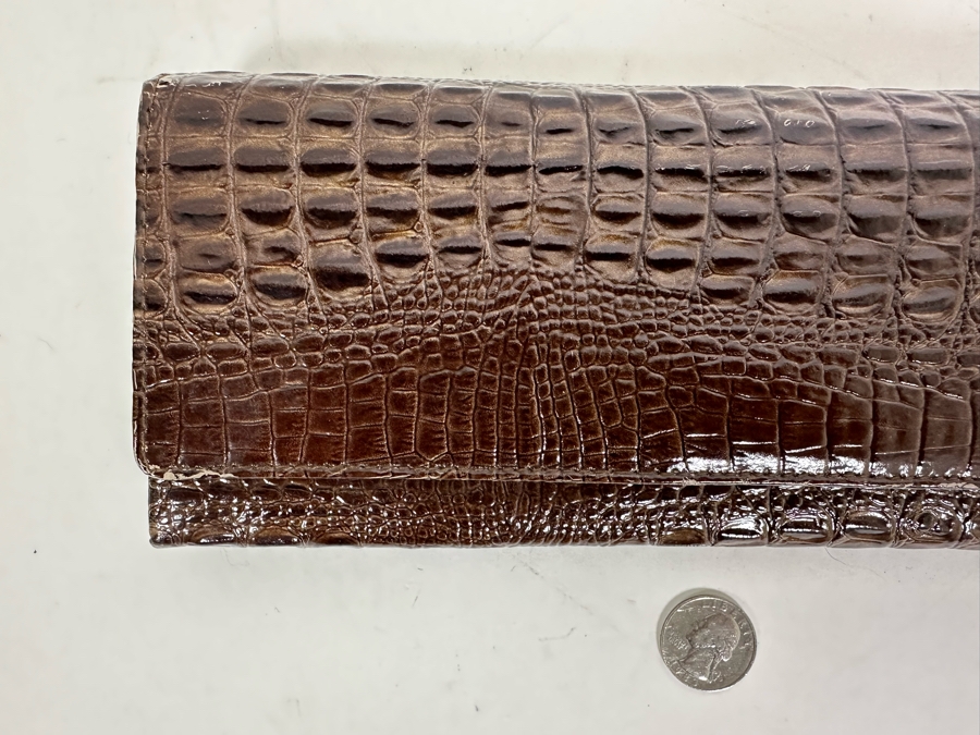 Vintage Alligator Skin Handcrafted Clutch Handbag With Chain 10.25W X 4H [Photo 6]