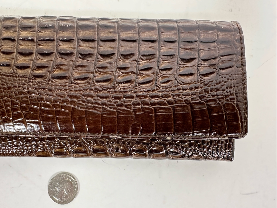 Vintage Alligator Skin Handcrafted Clutch Handbag With Chain 10.25W X 4H [Photo 7]