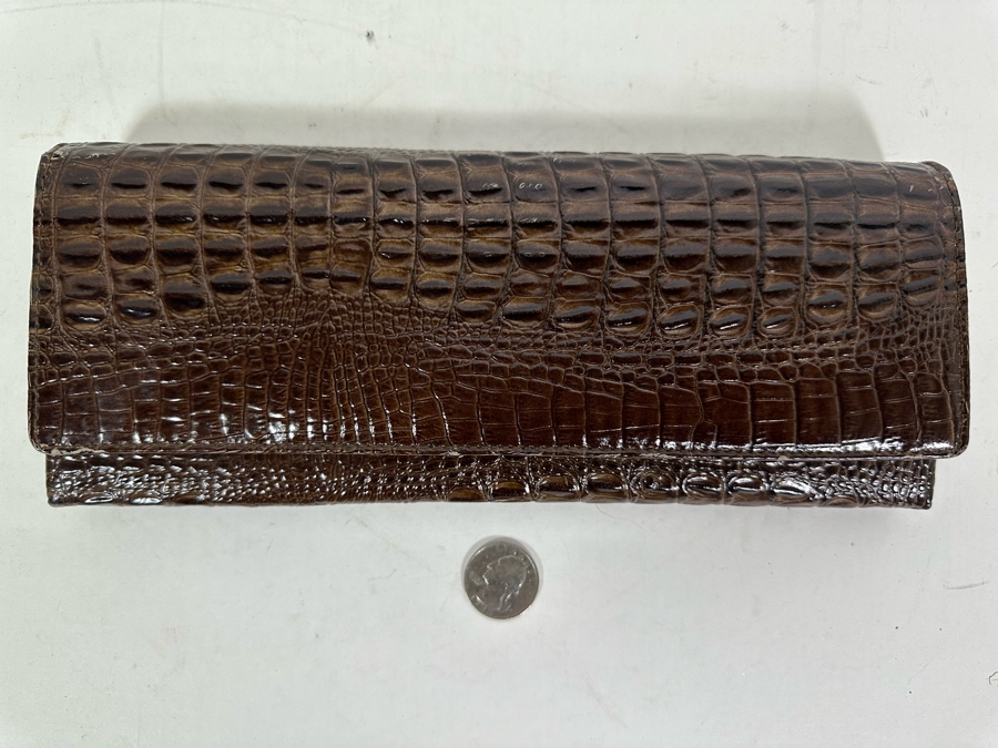 Vintage Alligator Skin Handcrafted Clutch Handbag With Chain 10.25W X 4H [Photo 4]