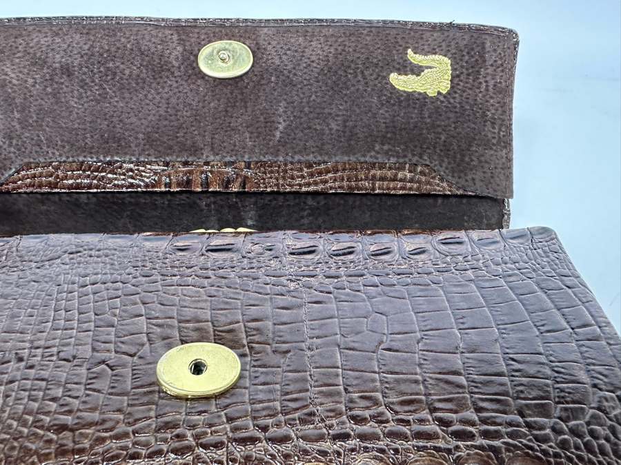 Vintage Alligator Skin Handcrafted Clutch Handbag With Chain 10.25W X 4H [Photo 9]