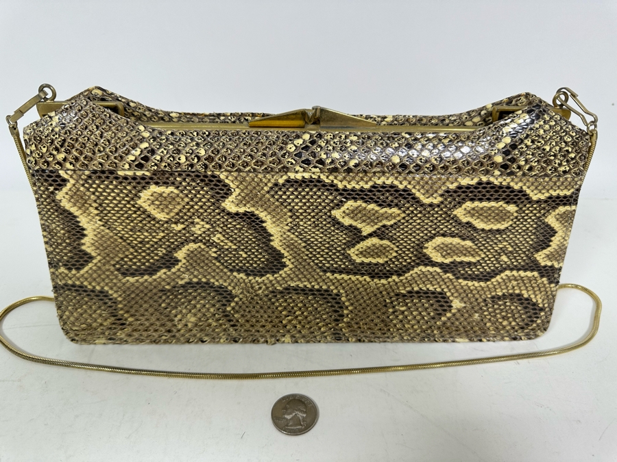 Vintage Snakeskin Handbag 11.5W X 3D X 5.5H [Photo 4]