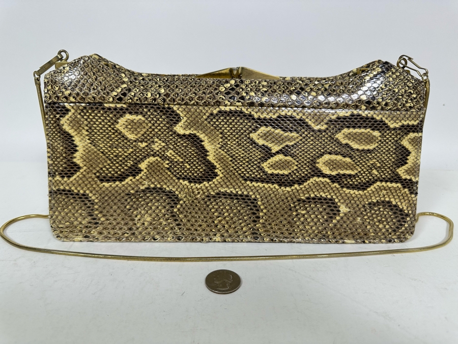 Vintage Snakeskin Handbag 11.5W X 3D X 5.5H [Photo 2]