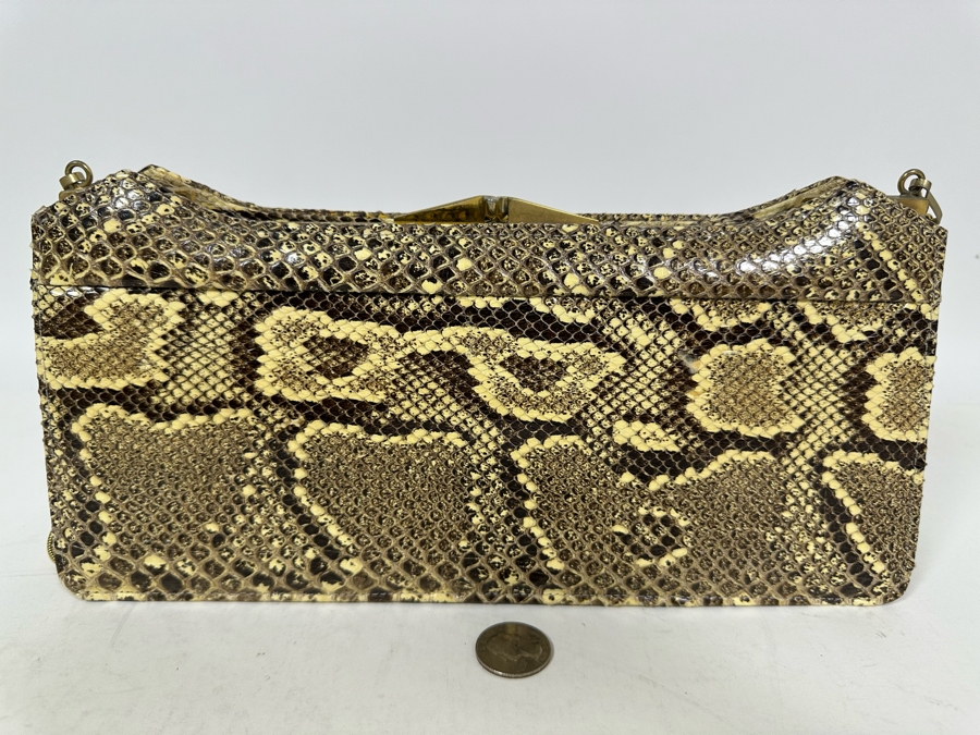 Vintage Snakeskin Handbag 11.5W X 3D X 5.5H [Photo 5]