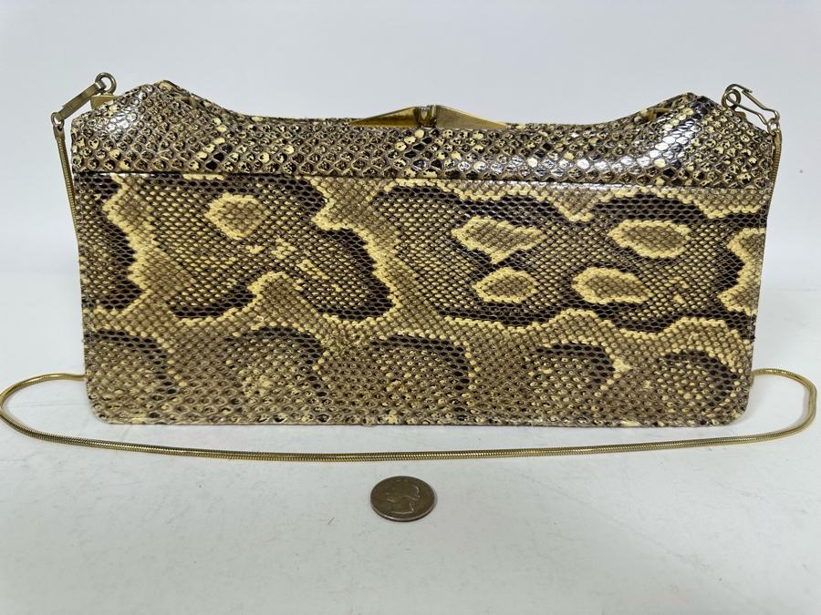 Vintage Snakeskin Handbag 11.5W X 3D X 5.5H [Photo 3]