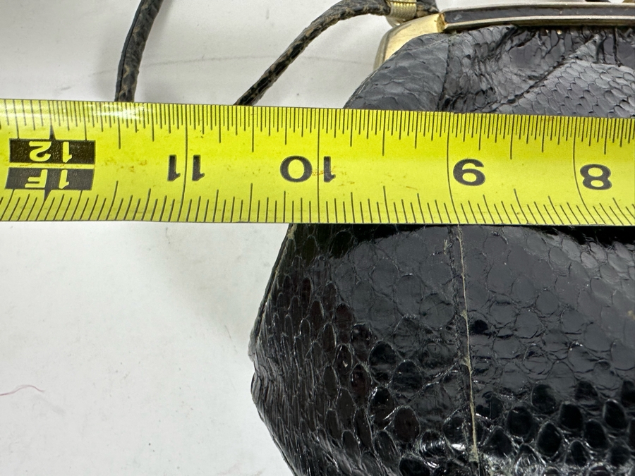 Vintage Black Snakeskin Handbag 11W X 7H [Photo 7]