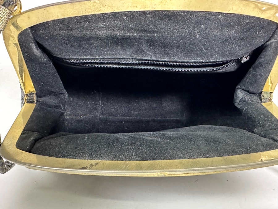 Vintage Black Snakeskin Handbag 11W X 7H [Photo 6]