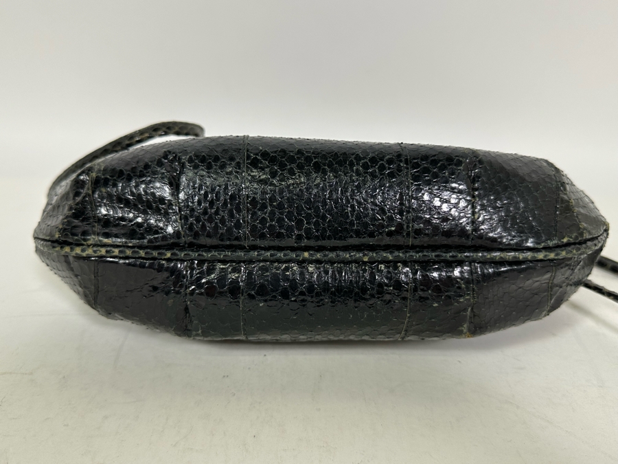 Vintage Black Snakeskin Handbag 11W X 7H [Photo 5]