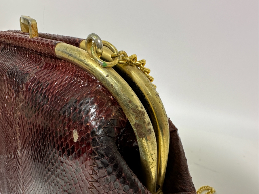 Vintage Snakeskin Handbag By Esteve 10W X 7H [Photo 8]