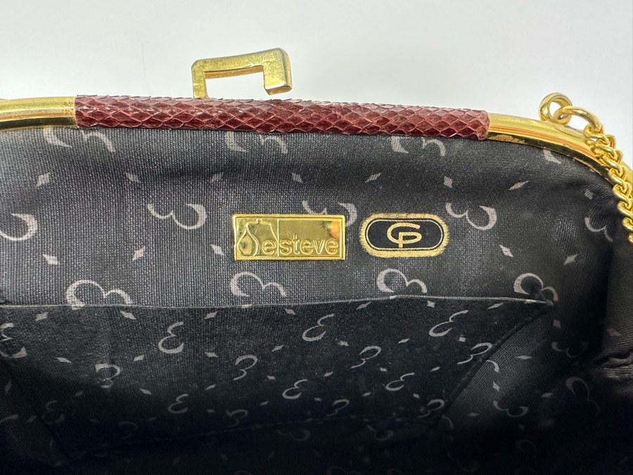 Vintage Snakeskin Handbag By Esteve 10W X 7H [Photo 9]