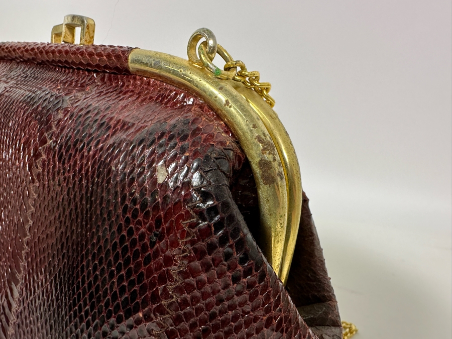 Vintage Snakeskin Handbag By Esteve 10W X 7H [Photo 7]