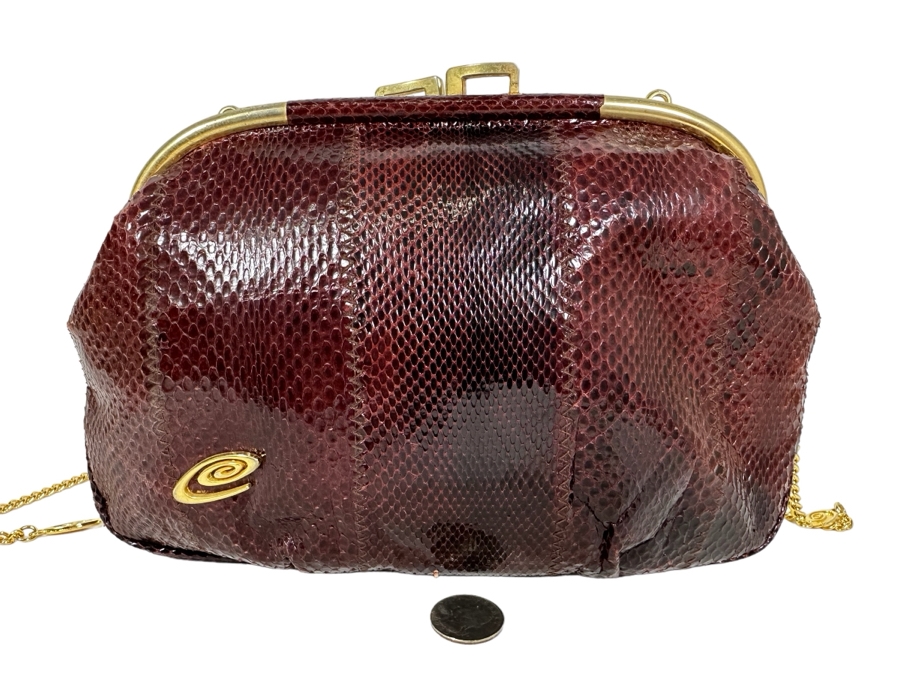 Vintage Snakeskin Handbag By Esteve 10W X 7H