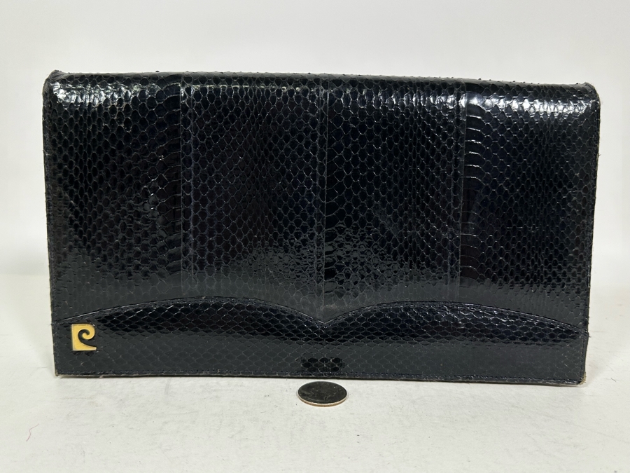 Vintage Snakeskin Clutch Handbag By Pierre Cardin 10.5W X 6H [Photo 2]