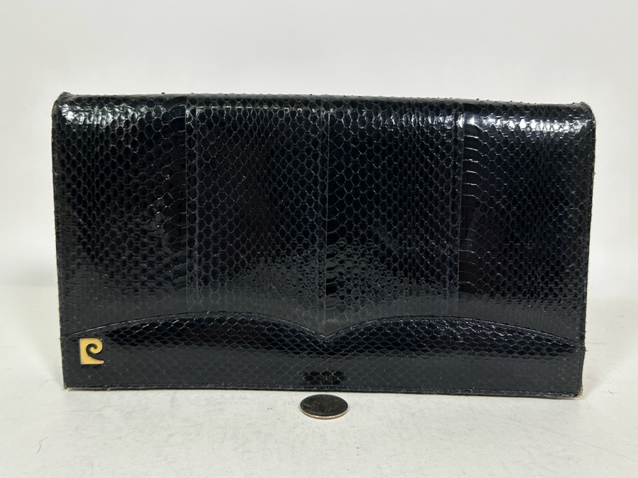 Vintage Snakeskin Clutch Handbag By Pierre Cardin 10.5W X 6H [Photo 3]