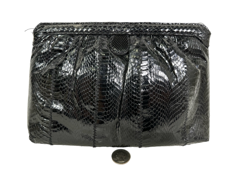 Vintage Black Snakeskin Handbag